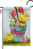 Chicks On Eggs Garden Flag