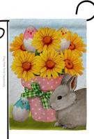 Daisy With Bunny Garden Flag