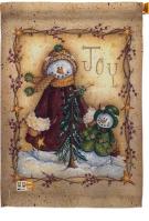 Christmas Joy Snowman Decorative House Flag