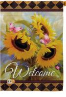 Welcome Sunflower Spring House Flag