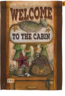 Welcome To The Cabin Decorative House Flag