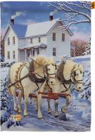 Winter Horses Decorative House Flag