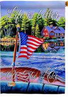 Better At The Lake Decorative House Flag