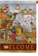 Welcome Spring Birds Decorative House Flag