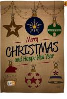 Joyful Christmas And New Year House Flag