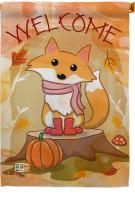 Welcome Fall Foxy House Flag