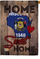 State Wisconsin Home Sweet House Flag
