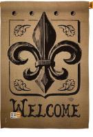 Welcome Fleur De Lys House Flag