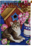 America Proud Kitten Cat House Flag