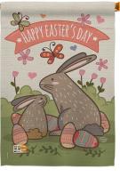 Happy Easter\'s Day Colourful Bunny Eggs House Flag