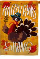 Happy Thanks Giving Turkey House Flag