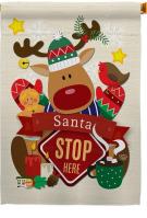 Santa Stop Here Decorative House Flag