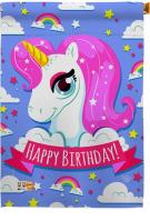 Magical Unicorn Birthday House Flag