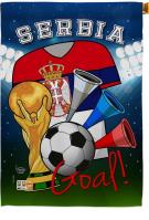Serbia Soccer House Flag