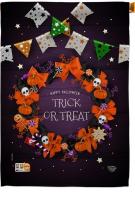 Trick Or Treat Wreath House Flag