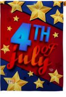 4th Of July Stars House Flag