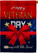 Happy Veteran Day Decorative House Flag