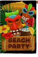 Tiki Beach Party House Flag