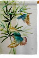 Asian Blossom Birds House Flag