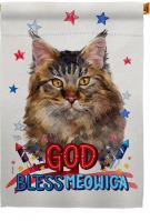 Patriotic Maine Coon House Flag