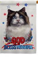 Patriotic Mitted Ragdoll House Flag