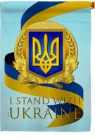 We Stand With Ukraine House Flag