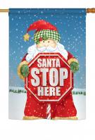 Santa Stop Here House Flag