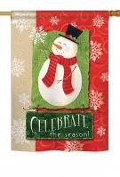 Celebrate The Season Snowman House Flag