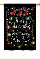 Chalkboard Merry Christmas House Flag