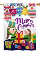 Santa Helper Merry Christmas House Flag