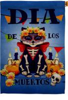 Dia de Muertos Cat House Flag