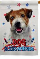 Patriotic Parson Russell Terrier House Flag