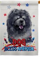 Patriotic Black Chow Chow House Flag