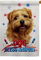Patriotic Tan Norfolk Terrier House Flag