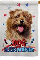 Patriotic Norfolk Terrier House Flag