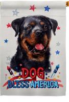 Patriotic Rottweiler House Flag