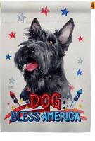 Patriotic Scottish Terrier House Flag