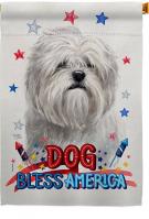 Patriotic Lhasa Apso House Flag