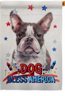 Patriotic Gray Boston Terrier House Flag