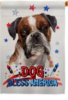 Patriotic Brindle Boxer House Flag