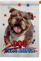 Patriotic Chocolate Bulldog House Flag