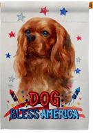 Patriotic Ruby Cavalier King Spaniel House Flag