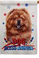 Patriotic Red Chow Chow House Flag