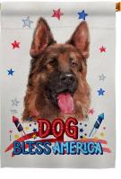 Patriotic Red German Shepherd House Flag