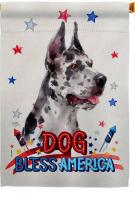 Patriotic Harlequin Great Dane House Flag