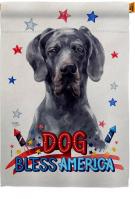 Patriotic Black Great Dane House Flag