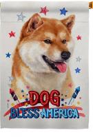 Patriotic Sesame Shiba Inu House Flag