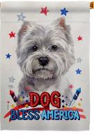 Patriotic White Westie House Flag