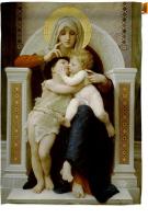 Madonna With Child And John The Baptist House Flag