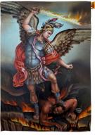 St. Michael Vanquishing Satan House Flag